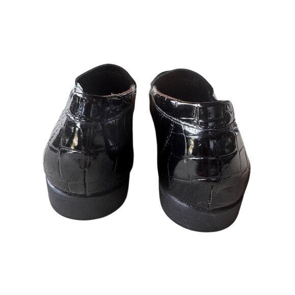 Clarks Bendables Black Embossed Croc Loafers Women's 7.5M Slip-On Comfort Shoes - Picture 7 of 10